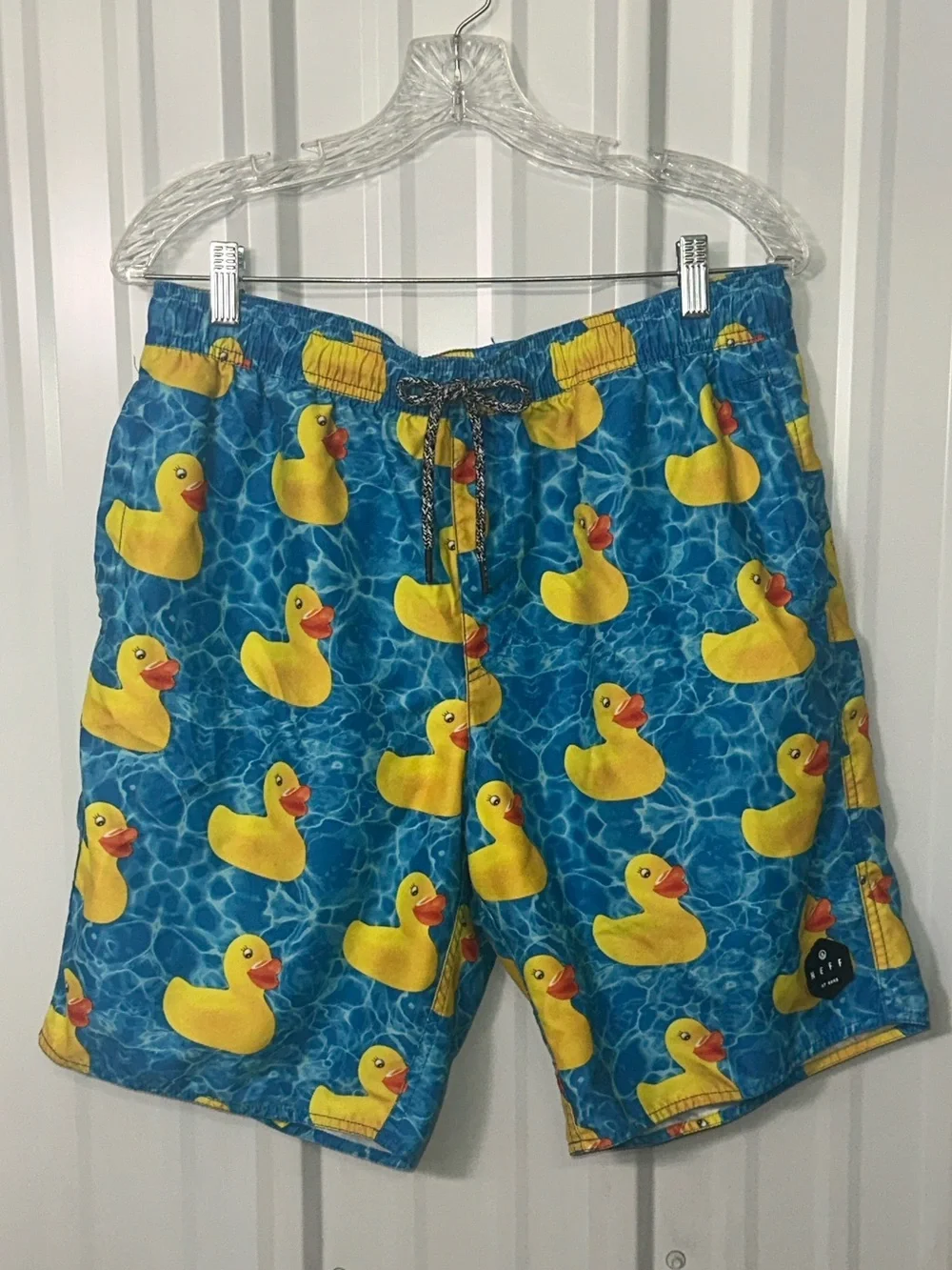 Neff  All Over Print Rubber Ducky Swim Board Shorts Men Graphic Surf Streetwear